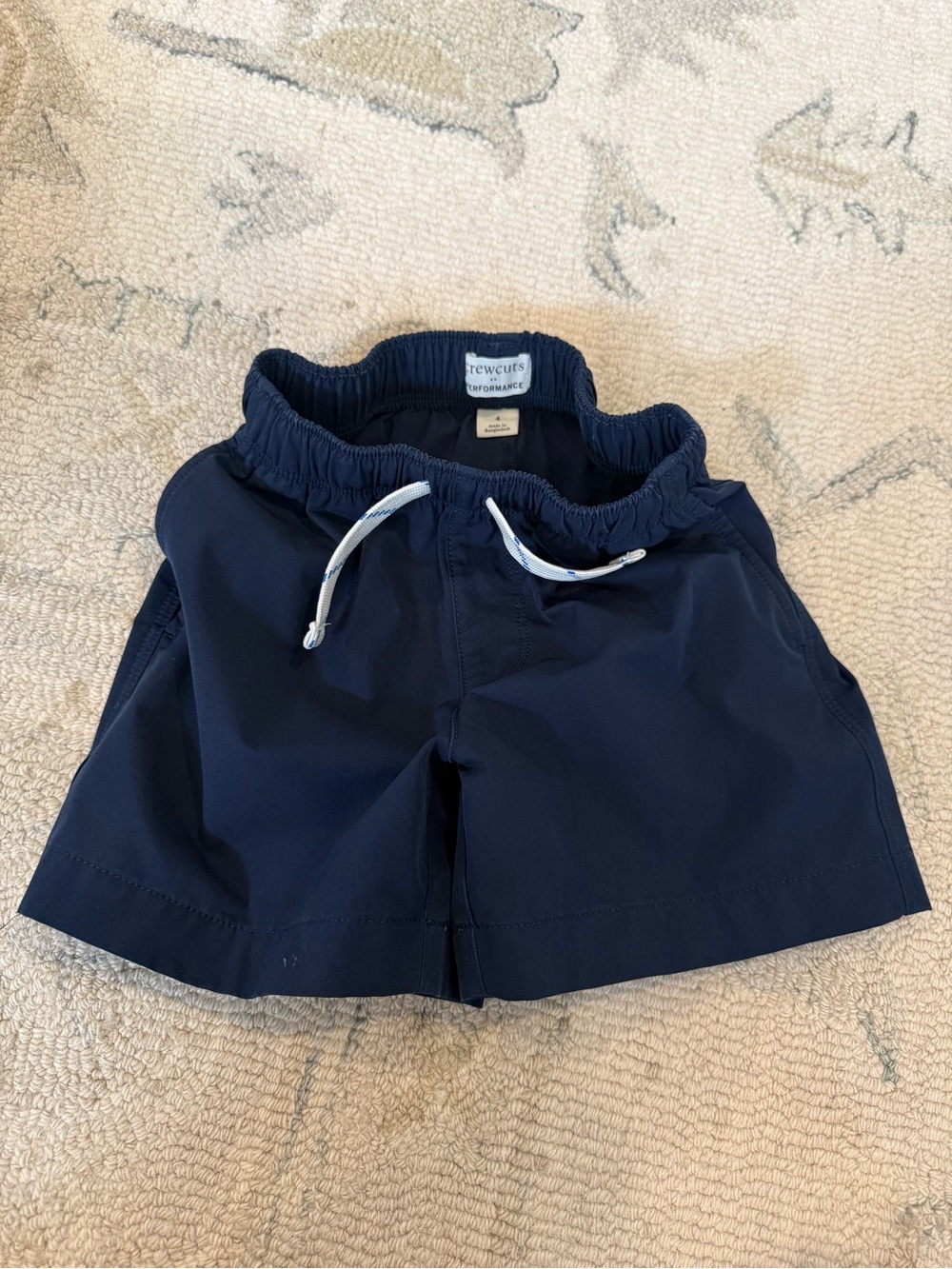 Crewcuts Navy Elastic Drawstring Performance Shorts
